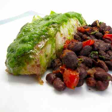 Sea Bass, Roasted Black Beans