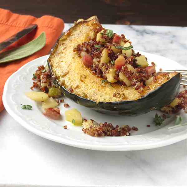 quinoa and apple stuffed squash