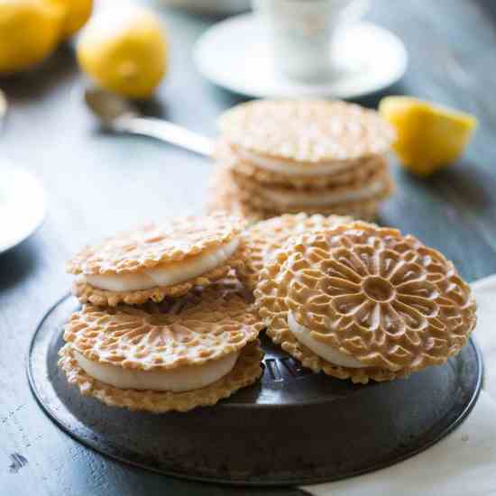 Lemon Ginger Pizelle Sandwiches