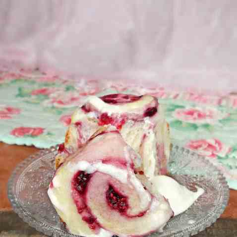 Glazed Raspberry Swirl Scrolls 