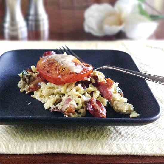 Bacon and Basil Scrambled Eggs