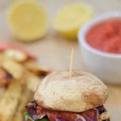 Salmon - Apple Burger with Celeriac Fries