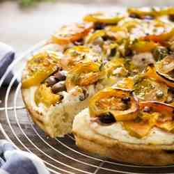 Focaccia with Sardinian tomatoes