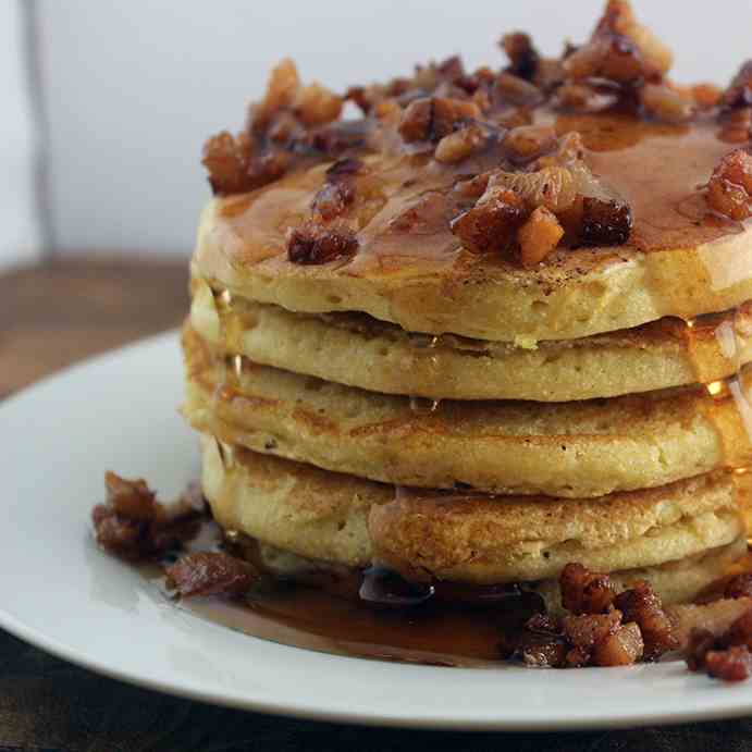 Honey Cornmeal Pancakes with Bacon