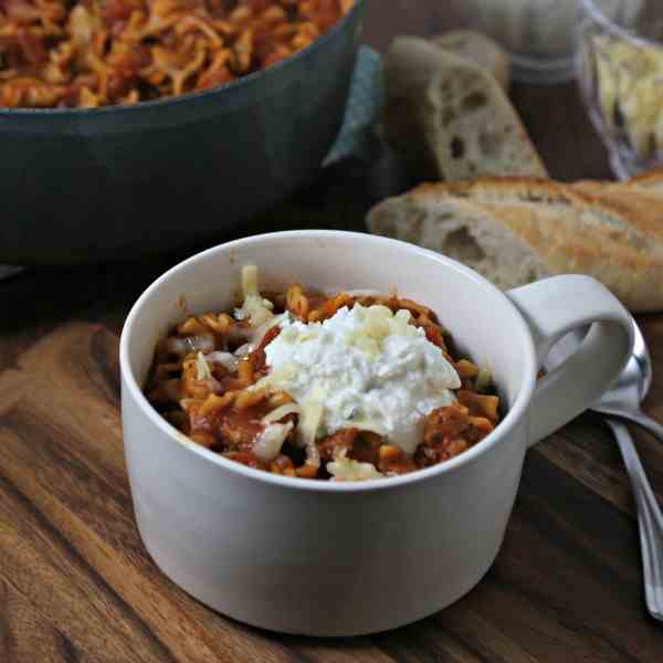 Easy Three Cheese Lasagna Soup