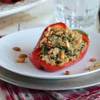 Spinach & Bulgur Wheat Stuffed Peppers