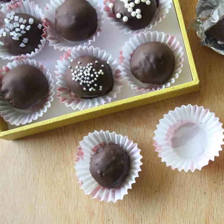 Chocolate truffles with a hint of mint