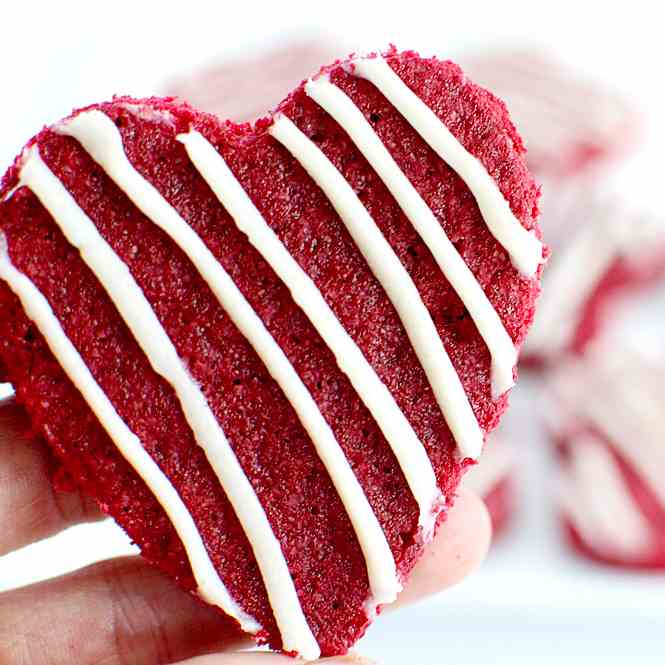 Red Velvet Cookies with RumChata Frosting