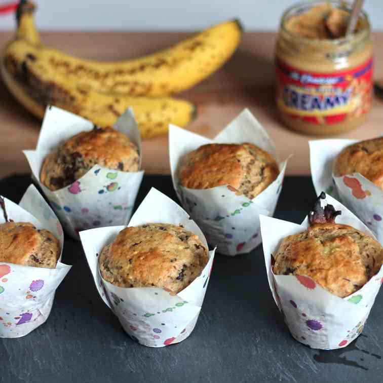 Banana Peanut Butter Muffins 