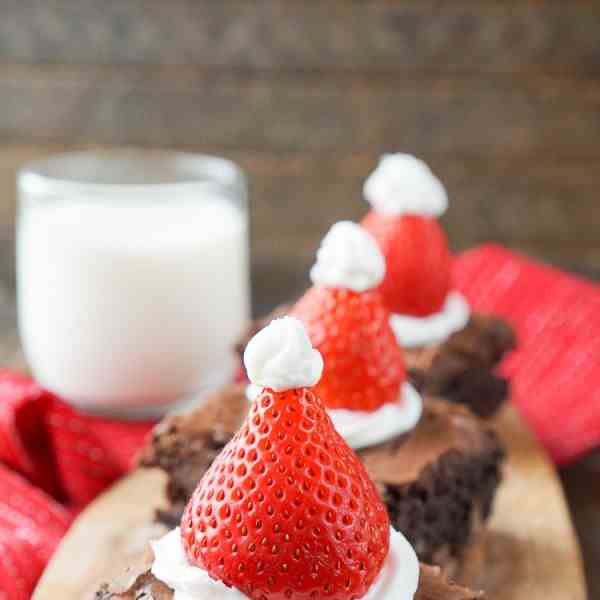 santa hat brownies