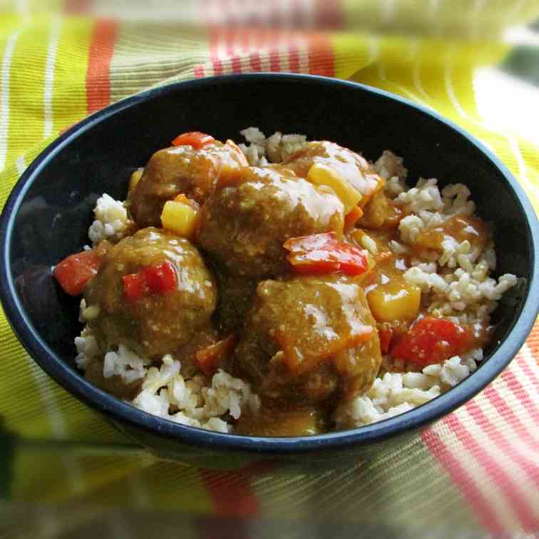 Hawaiian Sweet & Sour Meatball and Rice