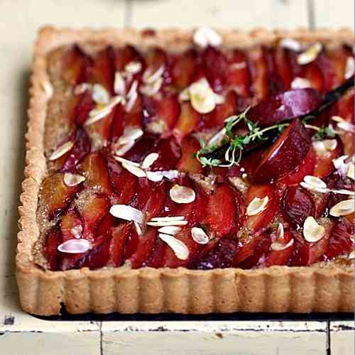 Vanilla Almond Frangipane Plum Tart