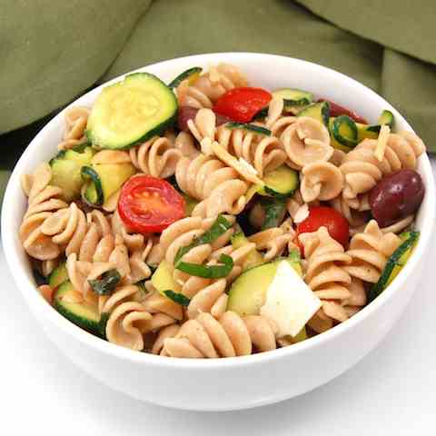 Zucchini and Almond Pasta Salad