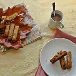 Eggless Almond Chocolate Biscotti