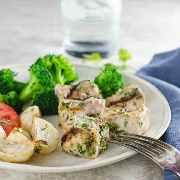 Cilantro Lime Swordfish Kebabs