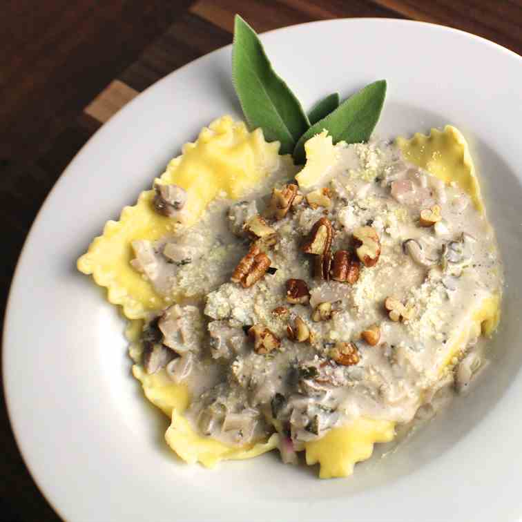 Homemade Ravioli with Sage Cream Sauce