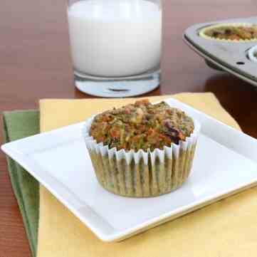 Zucchini Carrot Muffins with Dried Cherrie