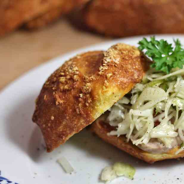 Bratwurst Coleslaw Sandwich
