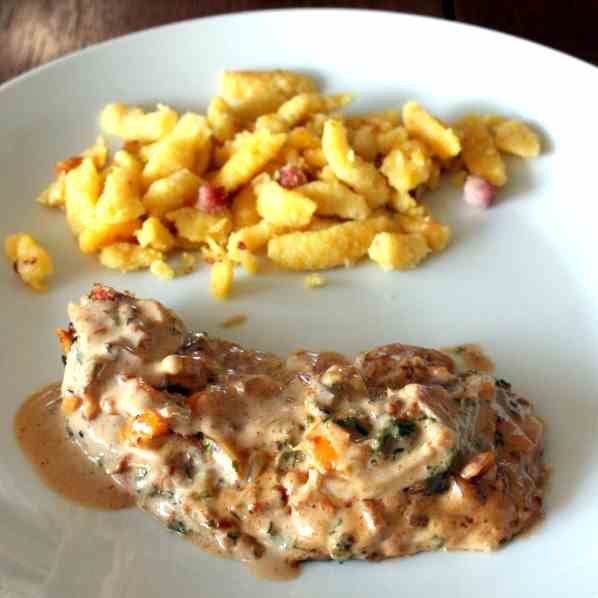 Pork Schnitzel with Sour Cream Sauce