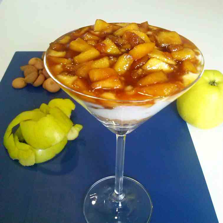 cup of yogurt and caramelized apple