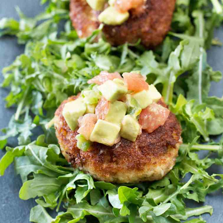 Crispy Crab Cakes w- Avocado - Grapefruit 