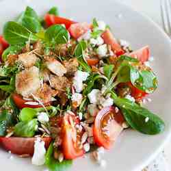 Lamb's Lettuce Salad with Feta and Tomato