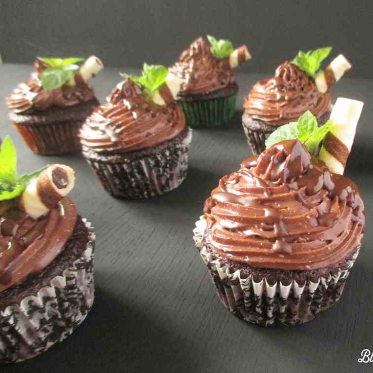 Chocolate mint cupcakes