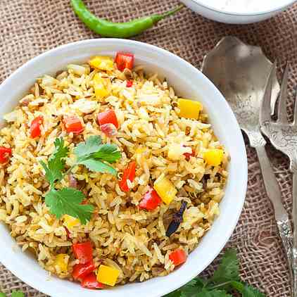 Sprouted Moath bean pulao