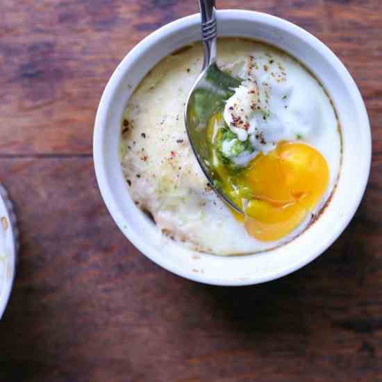 Pesto Baked Eggs