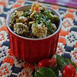 Cracked Wheat Pilaf with Pistachio and Min
