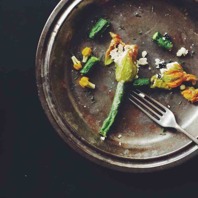 stuffed zucchini flowers (squash blossoms)