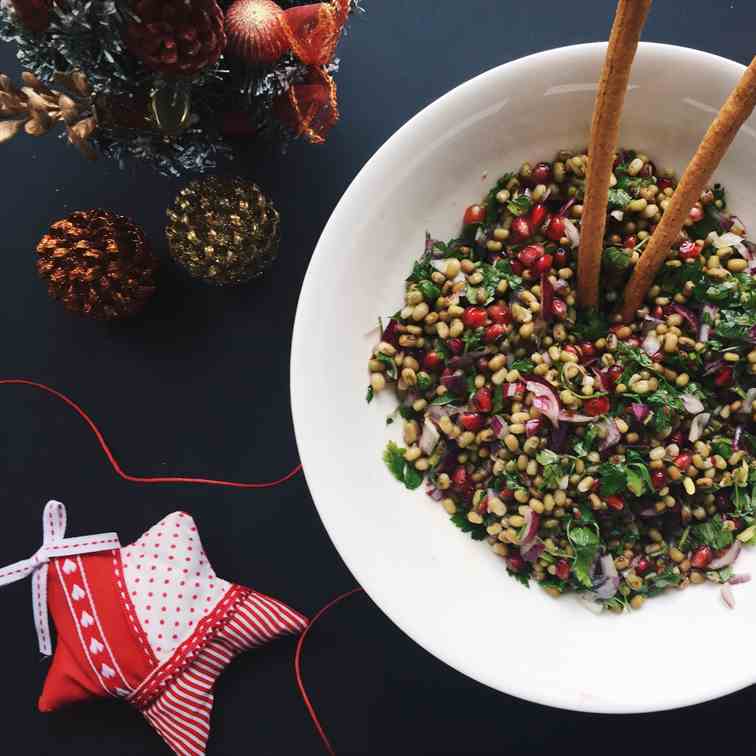 Festive mung bean salad