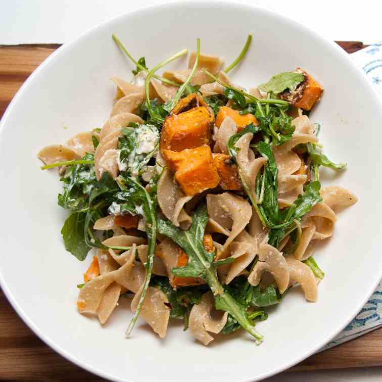 Sweet Potato and Arugula Pasta