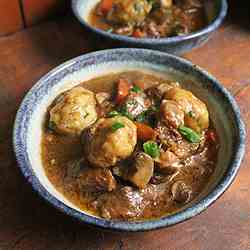 Beef Stew with Scallion Dumplings