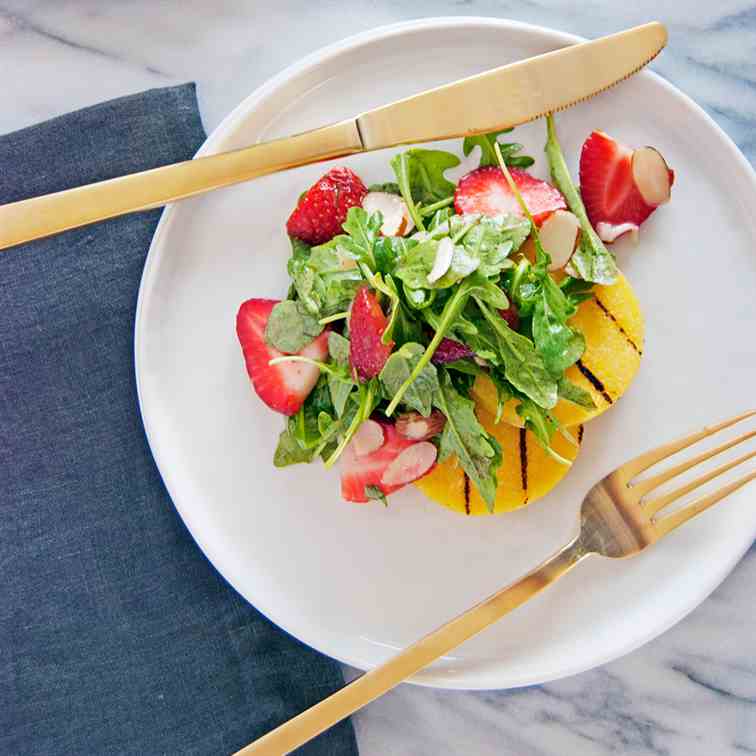 Strawberry Arugula Salad with Polenta
