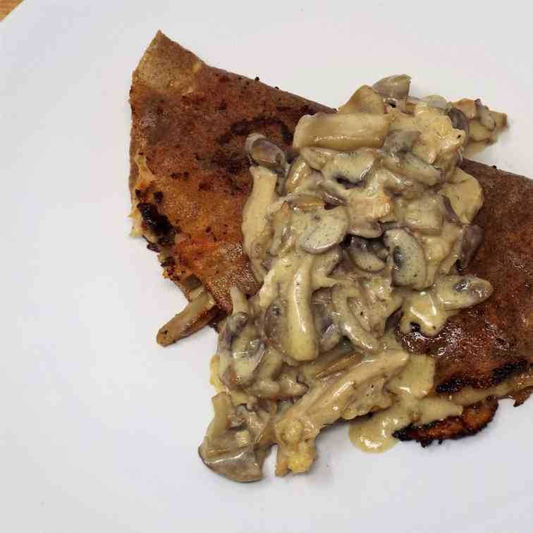 Buckwheat Crepes with Chicken and Mushroom