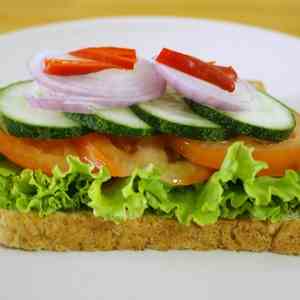 Cucumber and tomato sandwich