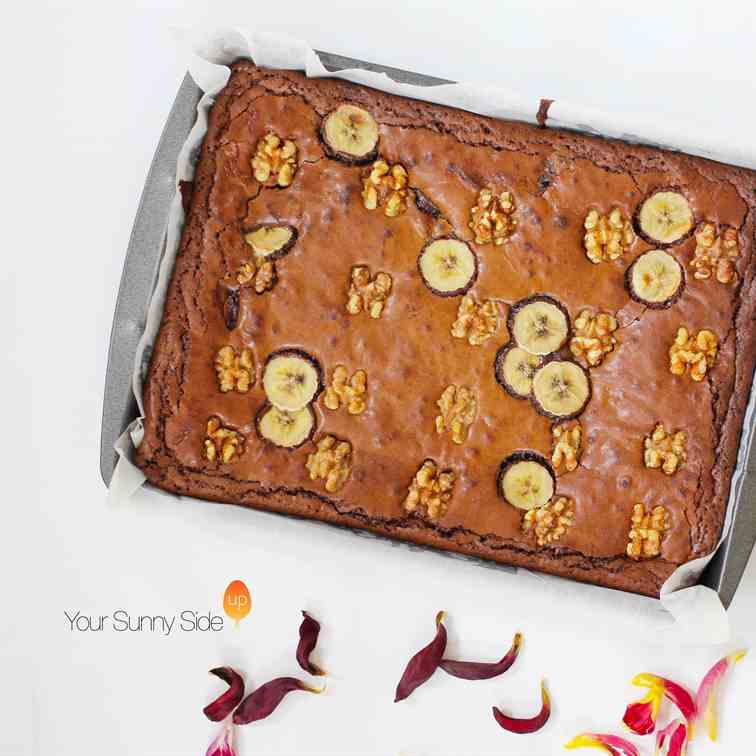 Decadent Banana - Walnut Brownies