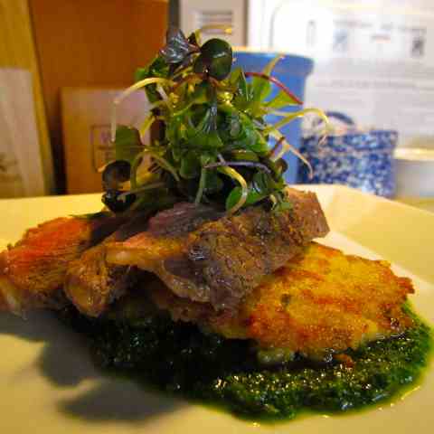 Seared Rib Eye of Beef, Chimichurri Sauce