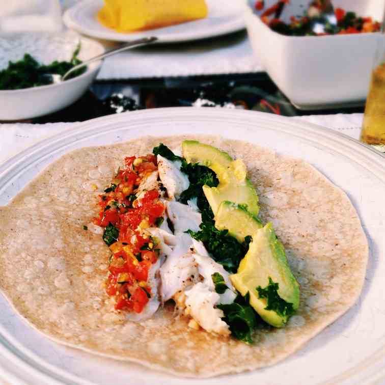 Fish Tacos with Kale Slaw