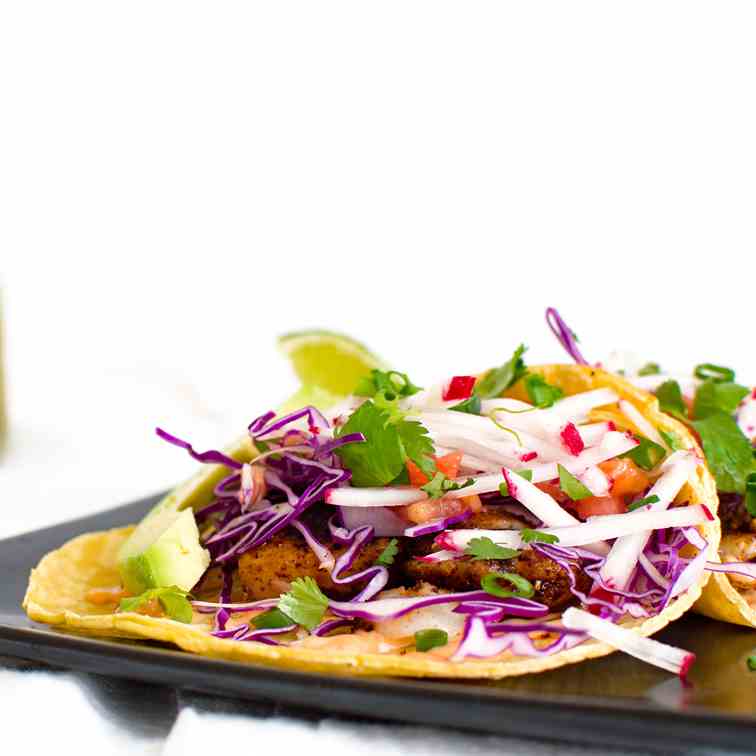 Skillet-Charred Fish Tacos