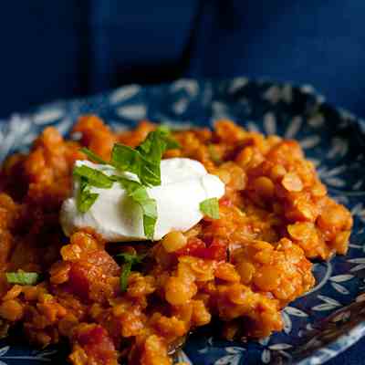 Berbere-Spiced Red Lentils With Yogurt
