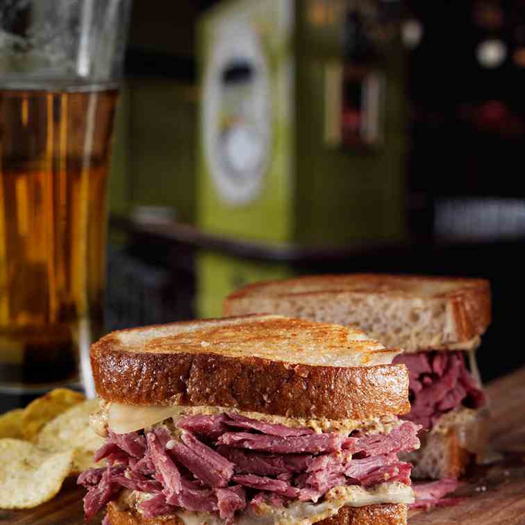 Pulled Corned beef on Seared Rye