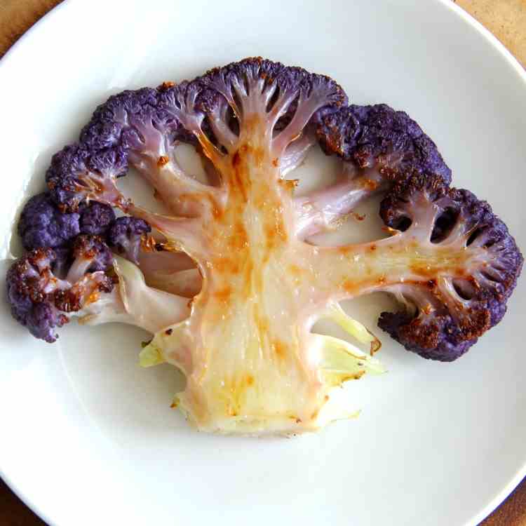 Roasted Purple Cauliflower Steaks