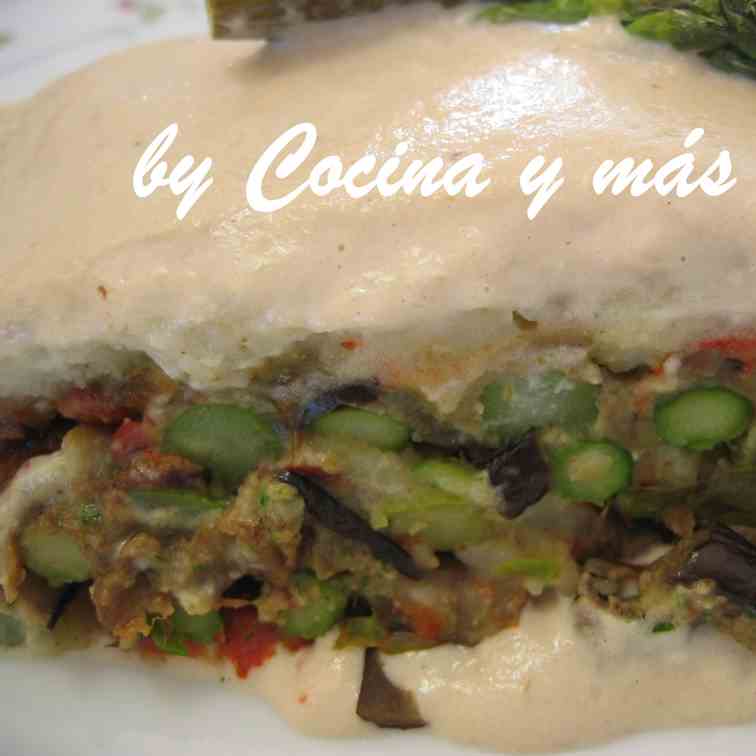 Tronco de patata relleno de verduras