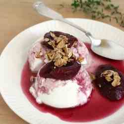 Pinot Poached Plums with Honey and Thyme