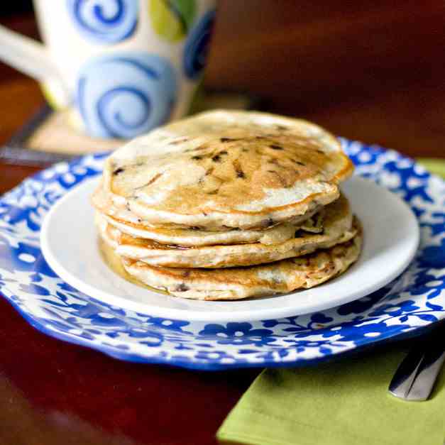 Whole Wheat Chocolate Chip Pancakes