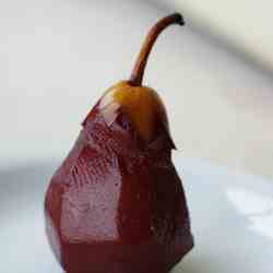 Pears Poached in Spiced Red Wine