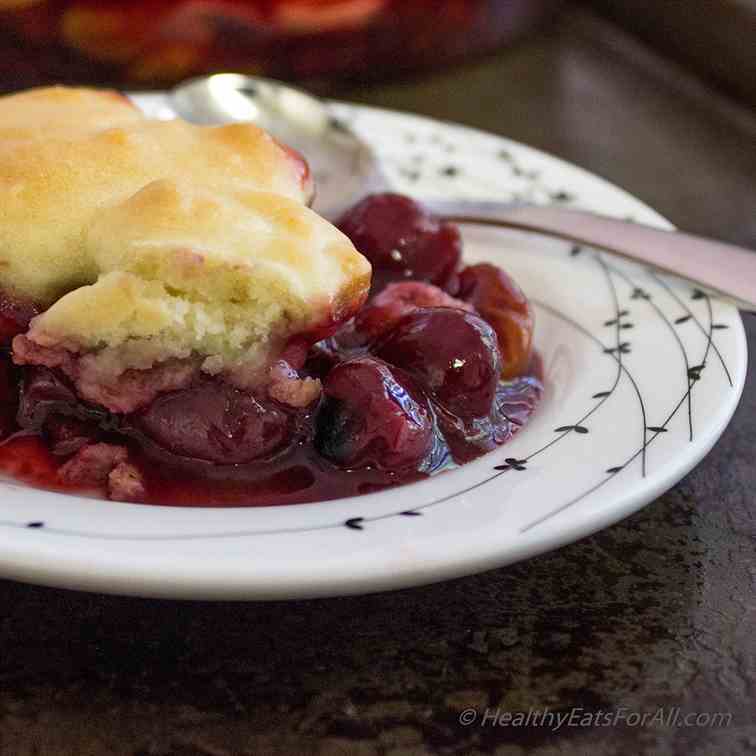 Regular-Vegan Cherry Cobbler