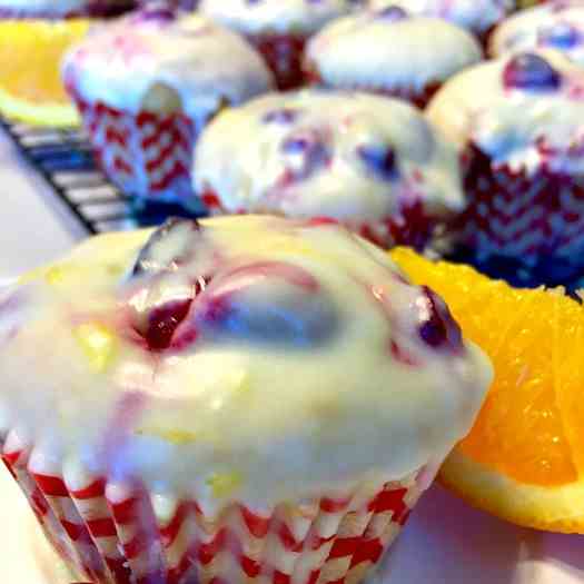 Glazed Cranberry Orange Muffins